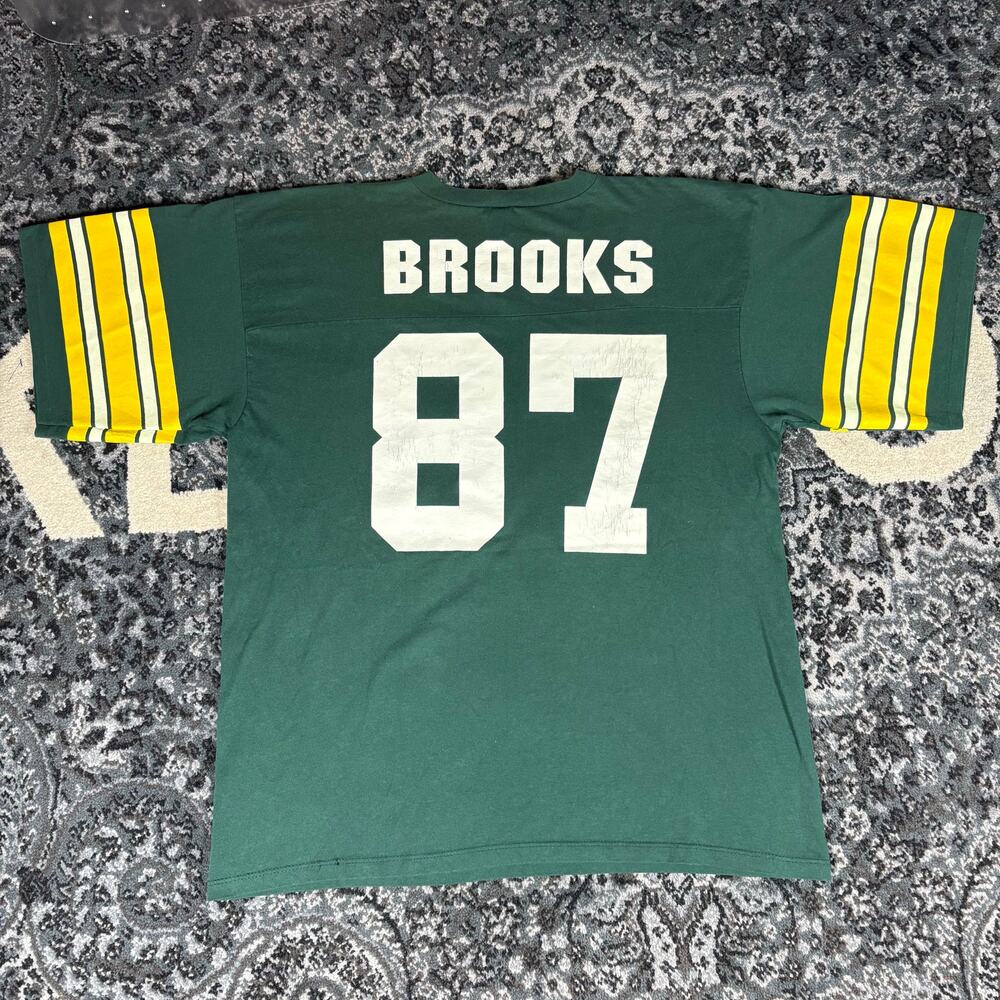 Vintage‎ Robert Brooks Green Bay Packers NFL Logo 7 Jersey T Shirt Sz Men's XL
